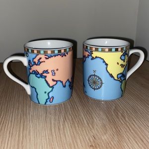 Tiffany & Co. Porcelain World Map Mugs (Set of 2)
